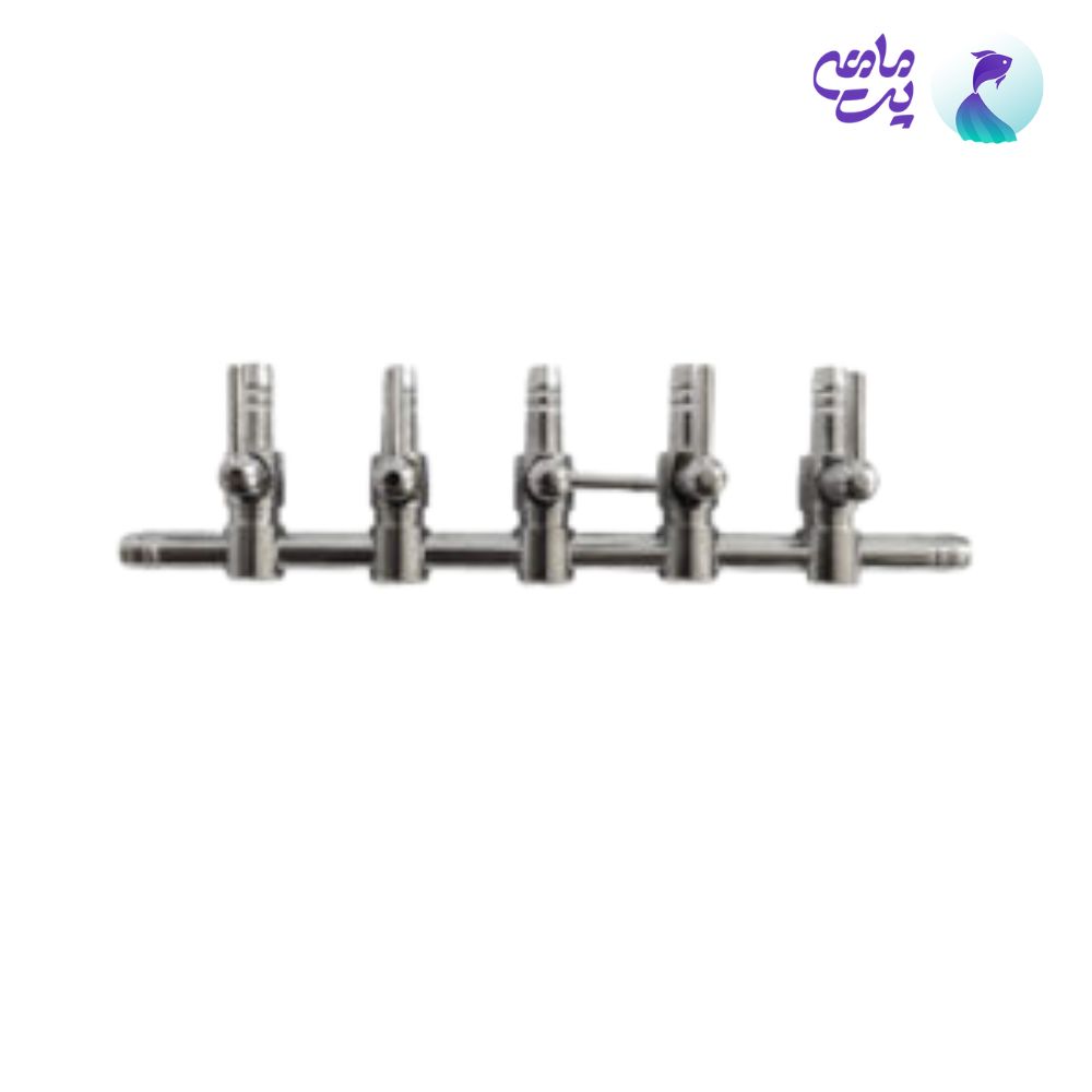 شیر تقسیم استیل آکواریوم مدل 5 راهه
