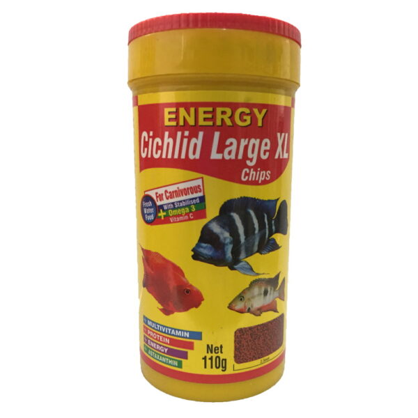 غذا ماهی انرژی مدل Cichilid Larg XL chips وزن 110 گرم