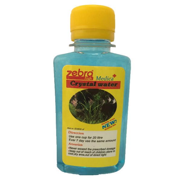 محلول شفاف کننده آکواریوم زبرا crystal water میلی لیتر 120