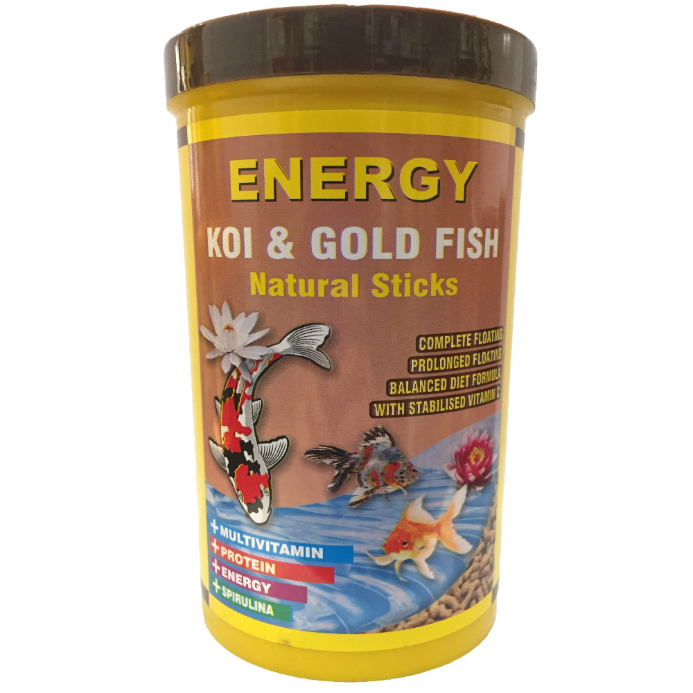غذا ماهی انرژی مدل KOI & Gold fish Natural sticks حجم 1000 میلی لیتر