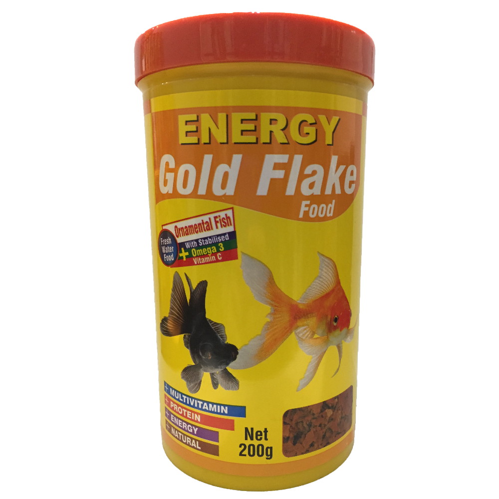 غذا ماهی انرژی مدل Gold Flake food وزن 200 گرم
