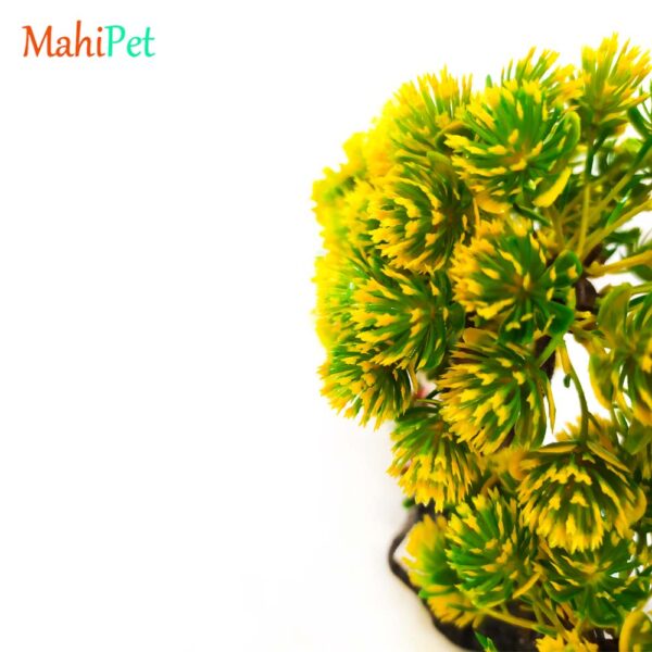 درختچه مصنوعی آکواریوم مدل بنسای دو رنگ (زرد)