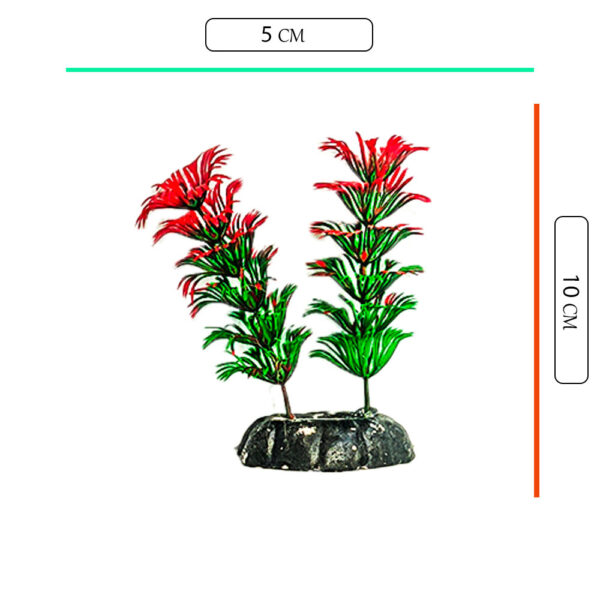 گیاه مصنوعی آکواریوم کد B مدل برگ شویدی دو رنگ سبز و قرمز
