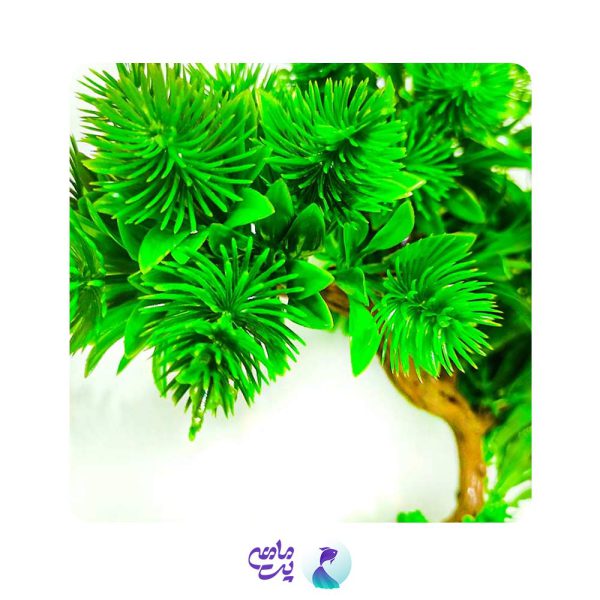 درختچه مصنوعی آکواریوم مدل بنسای تک رنگ سبز کد 1405