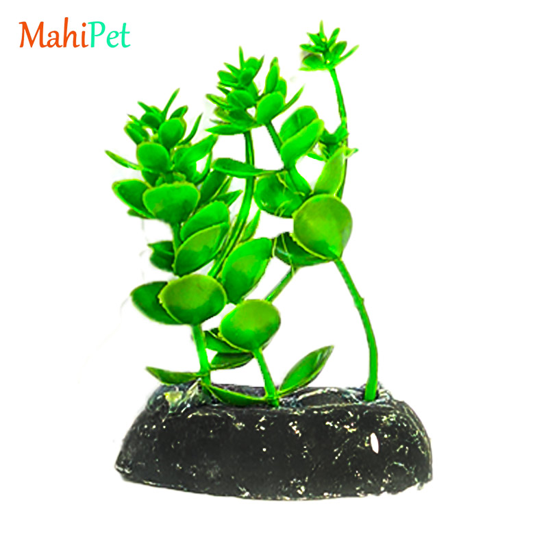 گیاه مصنوعی آکواریوم کد 110 مدل برگ قاشقی سبز