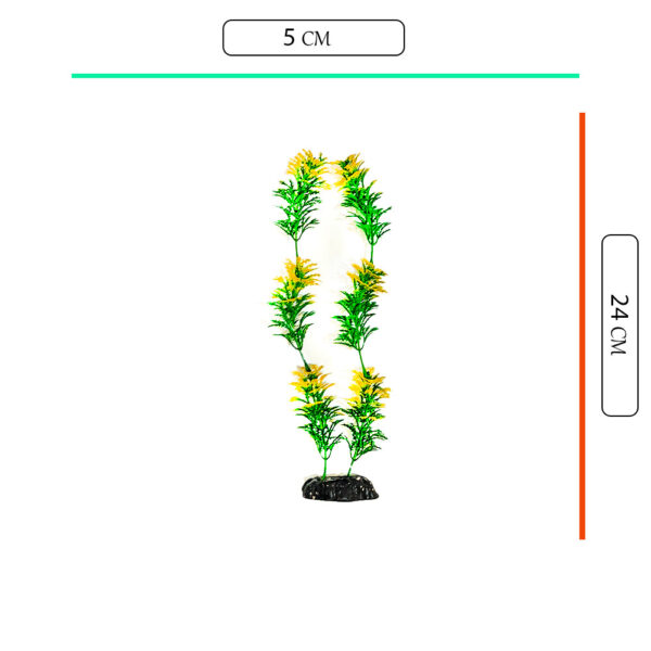 گیاه مصنوعی آکواریوم کد 310 مدل برگ شویدی دو رنگ سبز و زرد
