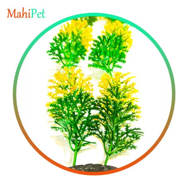 گیاه مصنوعی آکواریوم کد 310 مدل برگ شویدی دو رنگ سبز و زرد
