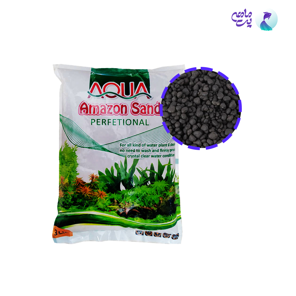 خاک آکواریوم آمازون سند آکوا Perfectional مشکی حجم 3 لیتر
