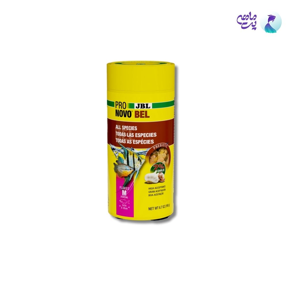 غذای ماهی پولکی جی‌ بی‌ ال PRONOVO BEL FLAKES M (100میلی‌لیتر)